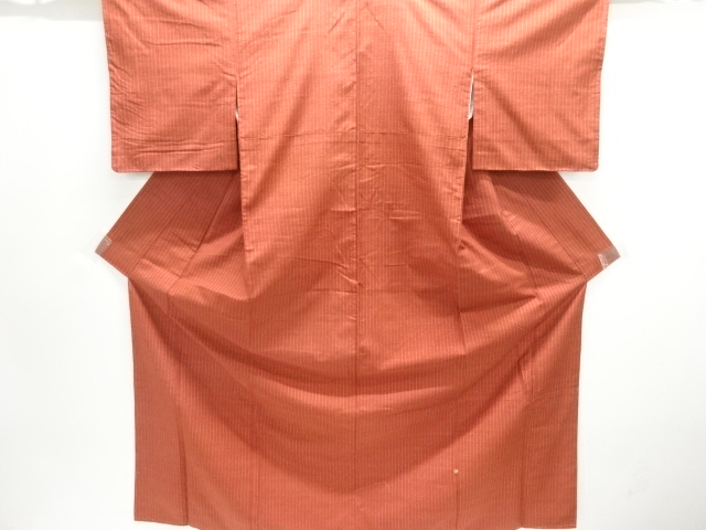 未使用品　縞織り出し手織り紬着物